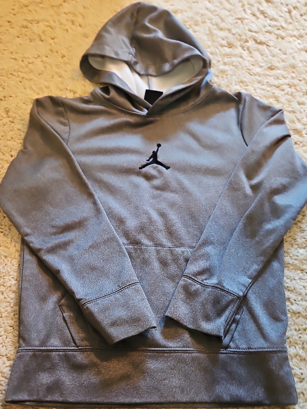 Jordan Gray Crewneck Hoodie with Black Jumpman
